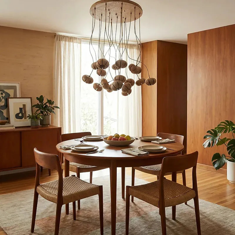 Zarmel Wood Cluster Pendant Light Modern Chandelier