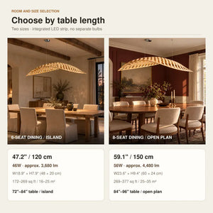 Zeal Wood Linear Chandelier Modern Chandelier