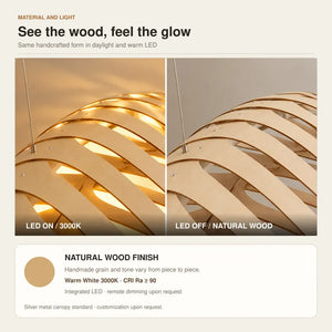 Zeal Wood Linear Chandelier Modern Chandelier