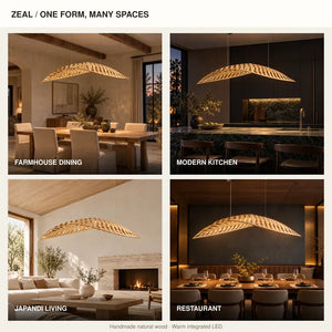 Zeal Wood Linear Chandelier Modern Chandelier