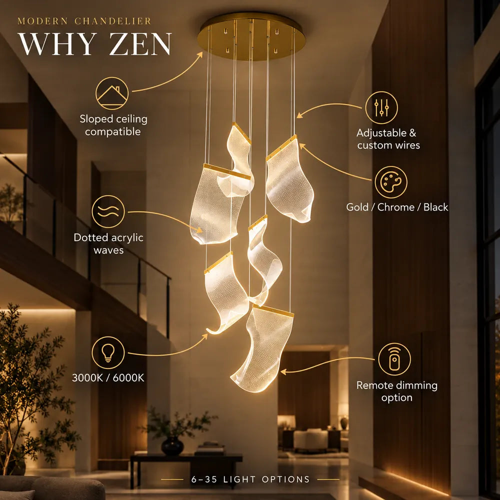 Zen Modern Staircase Chandelier Modern Chandelier
