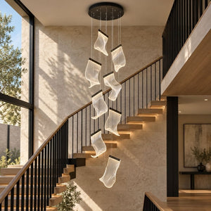 Zen Modern Staircase Chandelier Black / 6 / Warm White 3000K Modern Chandelier