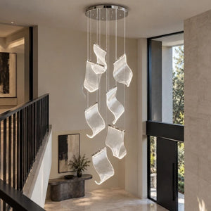 Zen Modern Staircase Chandelier Chrome / 6 / Warm White 3000K Modern Chandelier
