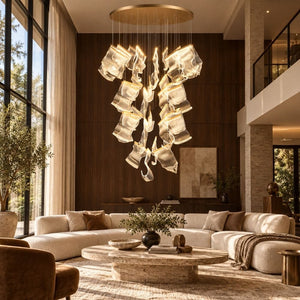Zen Modern Staircase Chandelier Gold / 6 / Warm White 3000K Modern Chandelier