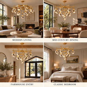 Zenvora Geometric Crystal Sputnik Chandelier Modern Chandelier