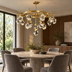 Zenvora Geometric Crystal Sputnik Chandelier Modern Chandelier