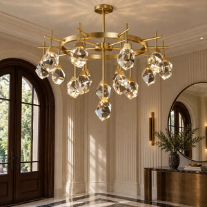 Zenvora Geometric Crystal Sputnik Chandelier Modern Chandelier