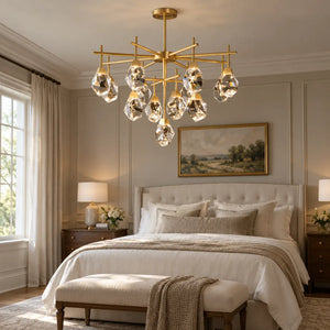 Zenvora Geometric Crystal Sputnik Chandelier Modern Chandelier