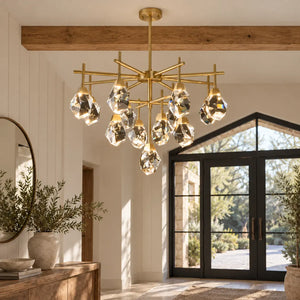 Zenvora Geometric Crystal Sputnik Chandelier Modern Chandelier
