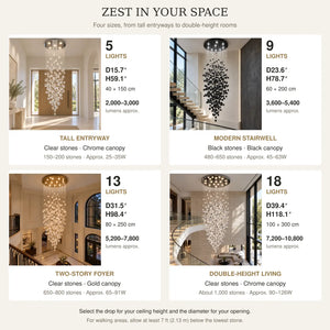 Zest Modern Staircase Chandelier Modern Chandelier