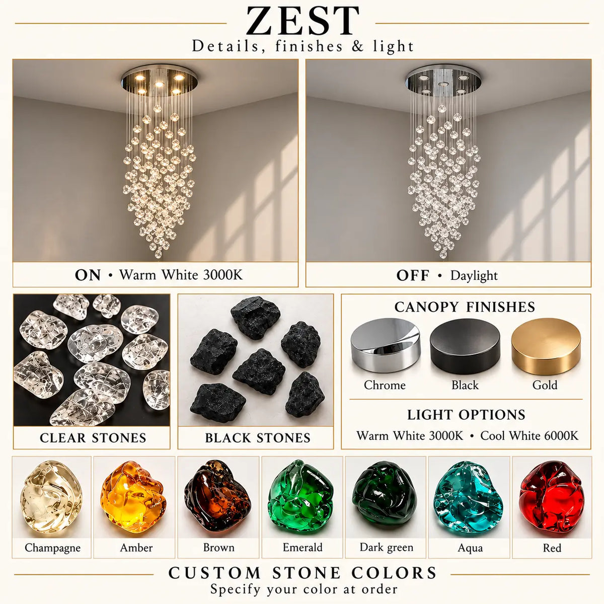 Zest Modern Staircase Chandelier Modern Chandelier