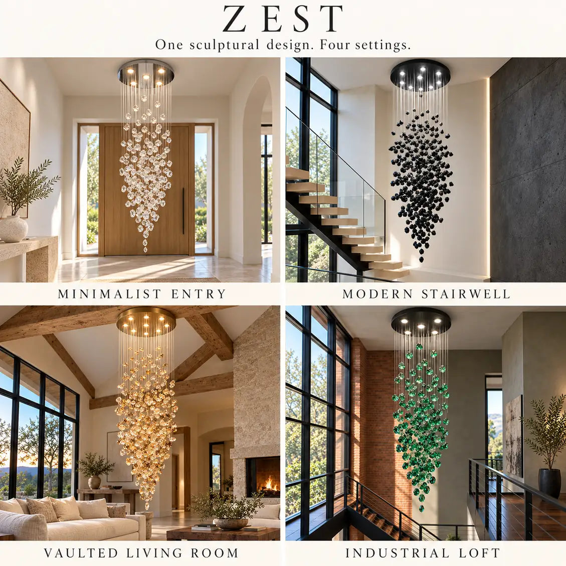Zest Modern Staircase Chandelier Modern Chandelier