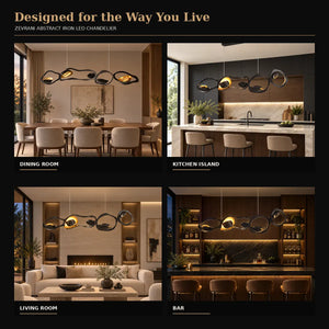 Zevrani Abstract Iron LED Chandelier Modern Chandelier