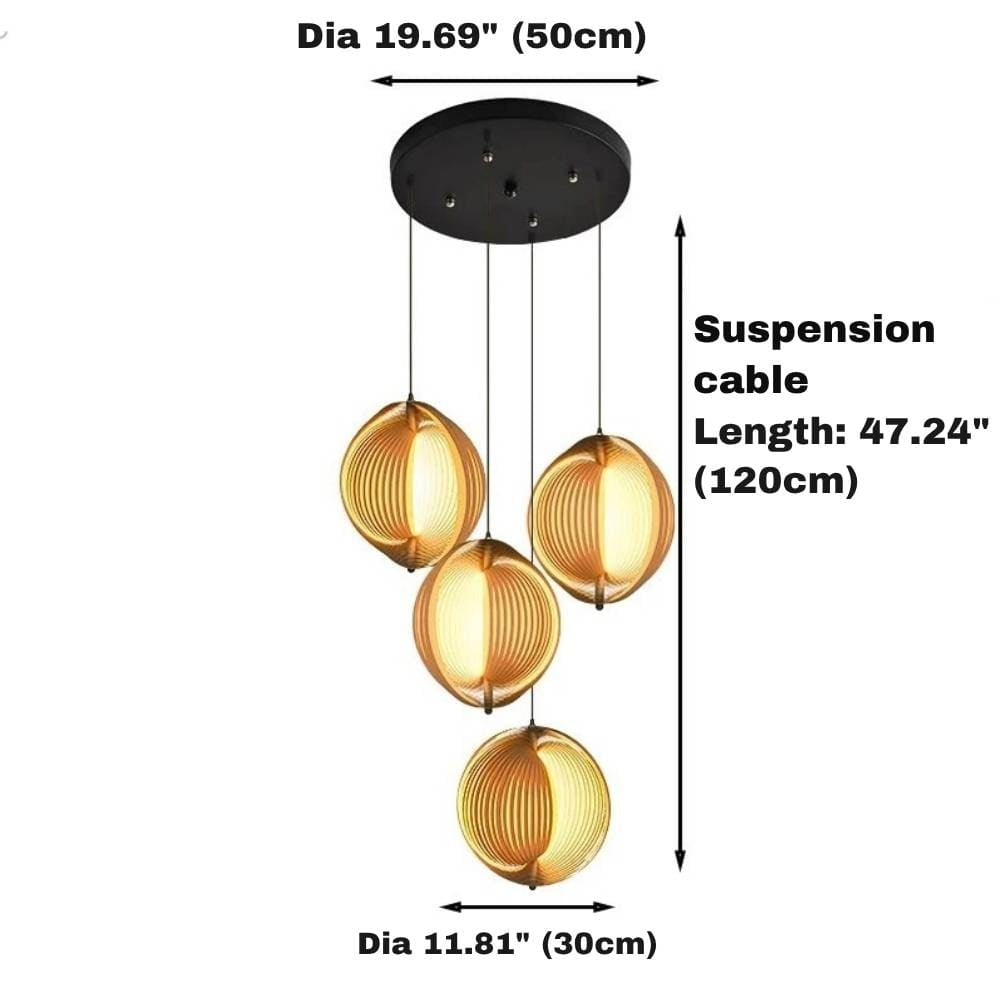 Zirel Rustic Wood Staircase Chandelier Modern Chandelier