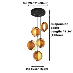 Zirel Rustic Wood Staircase Chandelier Modern Chandelier