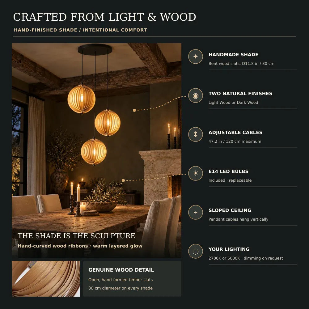 Zirel Rustic Wood Staircase Chandelier Modern Chandelier