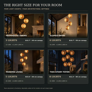 Zirel Rustic Wood Staircase Chandelier Modern Chandelier
