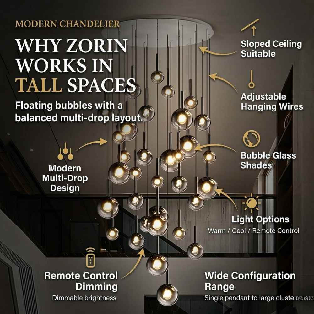 Zorin Multi Glass Pendant Chandelier Modern Chandelier