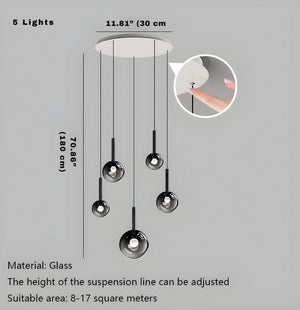 Zorin Multi Glass Pendant Chandelier Modern Chandelier