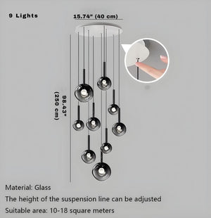 Zorin Multi Glass Pendant Chandelier Modern Chandelier