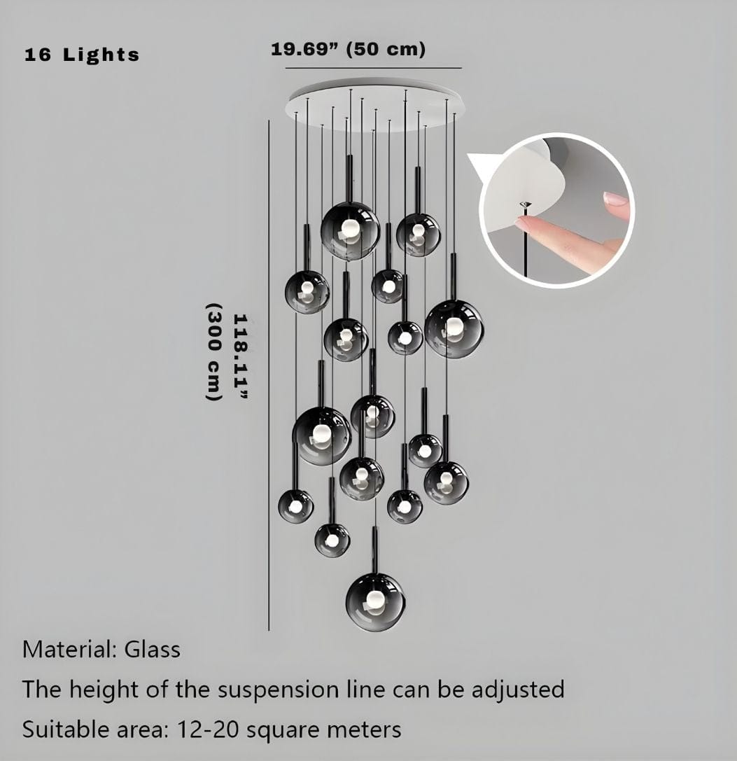 Zorin Multi Glass Pendant Chandelier Modern Chandelier