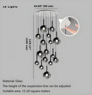Zorin Multi Glass Pendant Chandelier Modern Chandelier