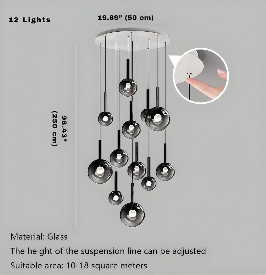 Zorin Multi Glass Pendant Chandelier Modern Chandelier