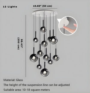 Zorin Multi Glass Pendant Chandelier Modern Chandelier