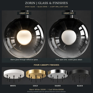 Zorin Multi Glass Pendant Chandelier Modern Chandelier