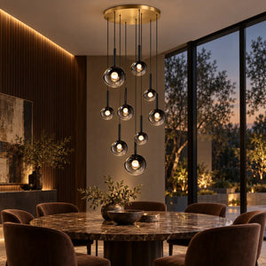 Zorin Multi Glass Pendant Chandelier Gold / 1 / Warm White 3000K Modern Chandelier