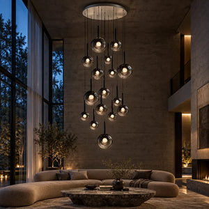 Zorin Multi Glass Pendant Chandelier Silver / 1 / Warm White 3000K Modern Chandelier