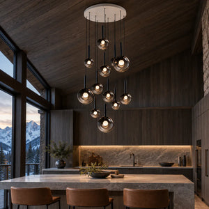 Zorin Multi Glass Pendant Chandelier White / 1 / Warm White 3000K Modern Chandelier